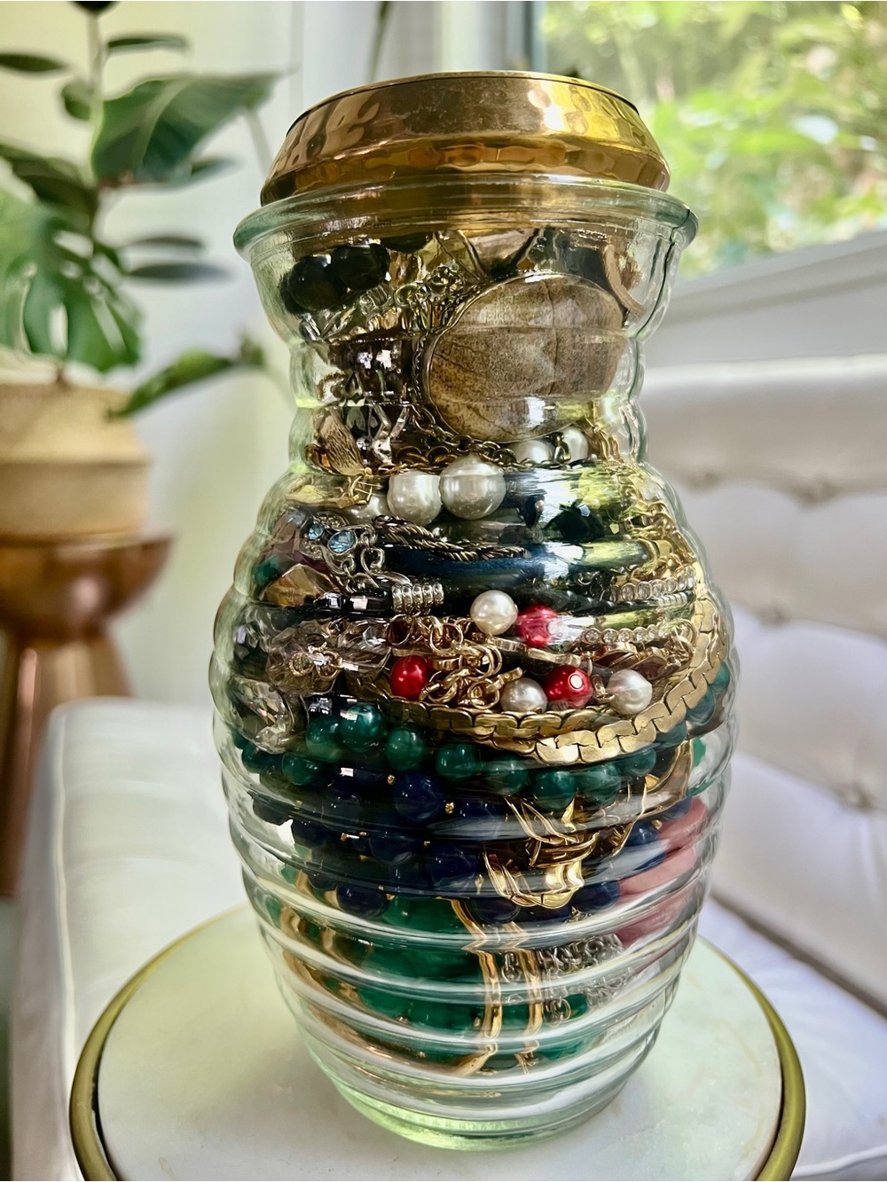 Vintage Jewelry Jar with over 2lbs of jewelry
